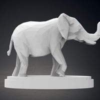 Low Poly Elephant Statue - Thumbnail 2