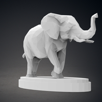 Low Poly Elephant Statue - Thumbnail 3