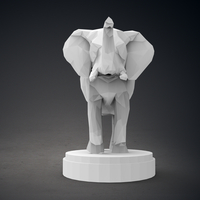 Low Poly Elephant Statue - Thumbnail 4