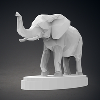Low Poly Elephant Statue - Thumbnail 5
