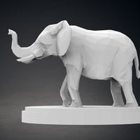 Low Poly Elephant Statue - Thumbnail 6
