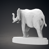 Low Poly Elephant Statue - Thumbnail 7