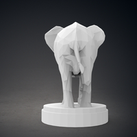 Low Poly Elephant Statue - Thumbnail 8