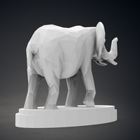 Low Poly Elephant Statue - Thumbnail 9