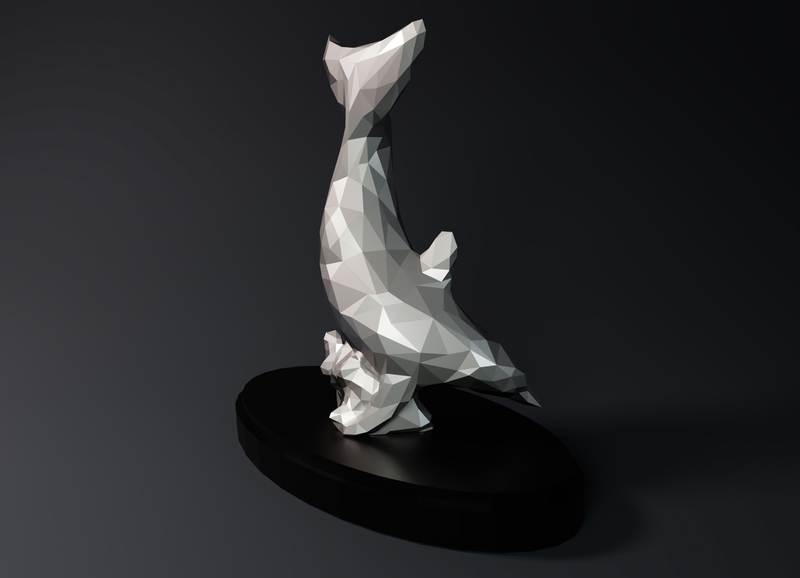 Low Poly Dolphin Statue
