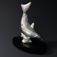 Low Poly Dolphin Statue - Thumbnail 1