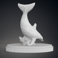 Low Poly Dolphin Statue - Thumbnail 2