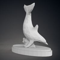 Low Poly Dolphin Statue - Thumbnail 3