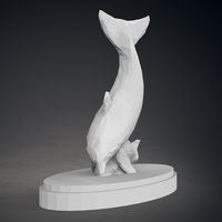 Low Poly Dolphin Statue - Thumbnail 5