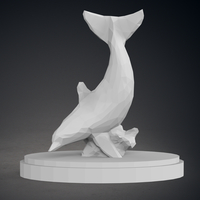 Low Poly Dolphin Statue - Thumbnail 6
