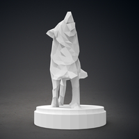 Low Poly Wolf Statue - Thumbnail 4