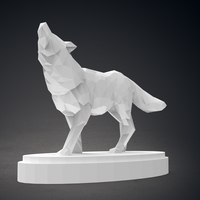 Low Poly Wolf Statue - Thumbnail 5