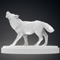 Low Poly Wolf Statue - Thumbnail 6