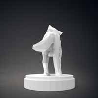 Low Poly Wolf Statue - Thumbnail 8