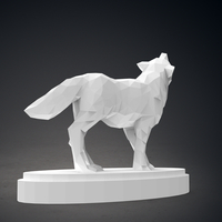 Low Poly Wolf Statue - Thumbnail 9
