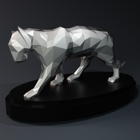 Low Poly Panther Statue - Thumbnail 1