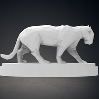 Low Poly Panther Statue - Thumbnail 2