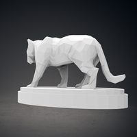 Low Poly Panther Statue - Thumbnail 7