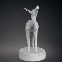 Low Poly Springbok Statue - Thumbnail 4