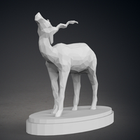 Low Poly Springbok Statue - Thumbnail 5