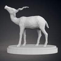 Low Poly Springbok Statue - Thumbnail 6