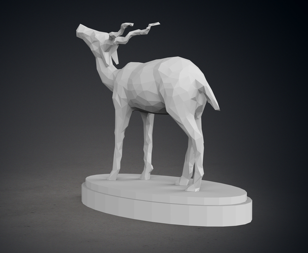 3D Printed Low Poly Springbok Statue by cesarcruz54 | Pinshape