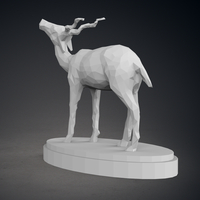 Low Poly Springbok Statue - Thumbnail 7