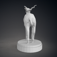 Low Poly Springbok Statue - Thumbnail 8