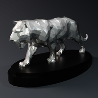 Low Poly Tiger Statue - Thumbnail 1