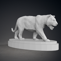 Low Poly Tiger Statue - Thumbnail 3