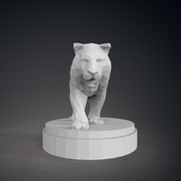 Low Poly Tiger Statue - Thumbnail 4