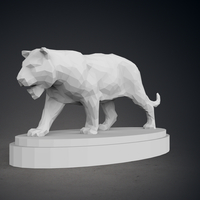 Low Poly Tiger Statue - Thumbnail 5