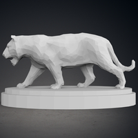Low Poly Tiger Statue - Thumbnail 6