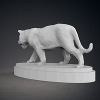 Low Poly Tiger Statue - Thumbnail 7
