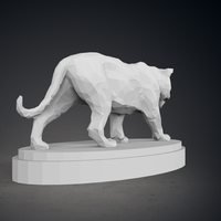 Low Poly Tiger Statue - Thumbnail 9