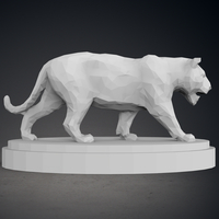 Low Poly Tiger Statue - Thumbnail 10