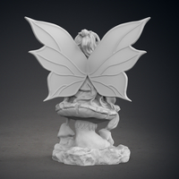Fairy sitting on a mushroom statue - Thumbnail 6
