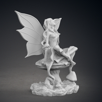Fairy sitting on a mushroom statue - Thumbnail 9