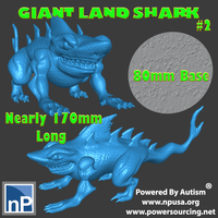 Small Giant Land Shark Fantasy Monster 2 3D Printing 549769