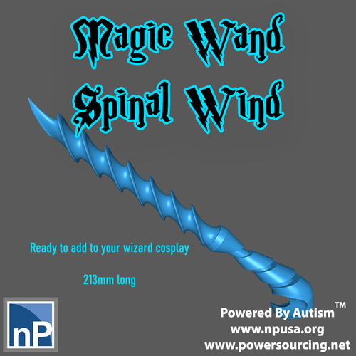 Spinal Wind - Magic Wand for Cosplay 3D Print 549771