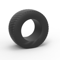 Small Pulling tractor rear tire while pulling 1:25 3D Printing 549975