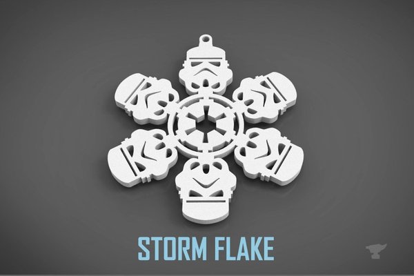 Medium STORM FLAKE  christmas decoration 3D Printing 55082