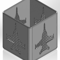 A quarter-sized pencil case with silhouette of the F-18 fighter - Thumbnail 1