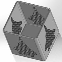 A square pen cup with a holey silhouette of Su-57 fighter - Thumbnail 3