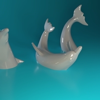 Small Swimming Dolphins 3D Printing 551112