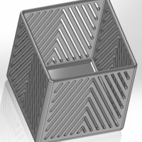 A square pencil case with oblique rectangular slits - Thumbnail 2