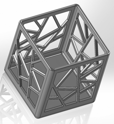 A square pencil cup with rectilinear patterns 3D Print 551130