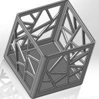 A square pencil cup with rectilinear patterns - Thumbnail 2