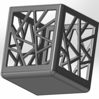 A square pencil cup with rectilinear patterns - Thumbnail 3