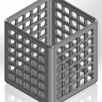 Square pen cup with rectangular holes - Thumbnail 1